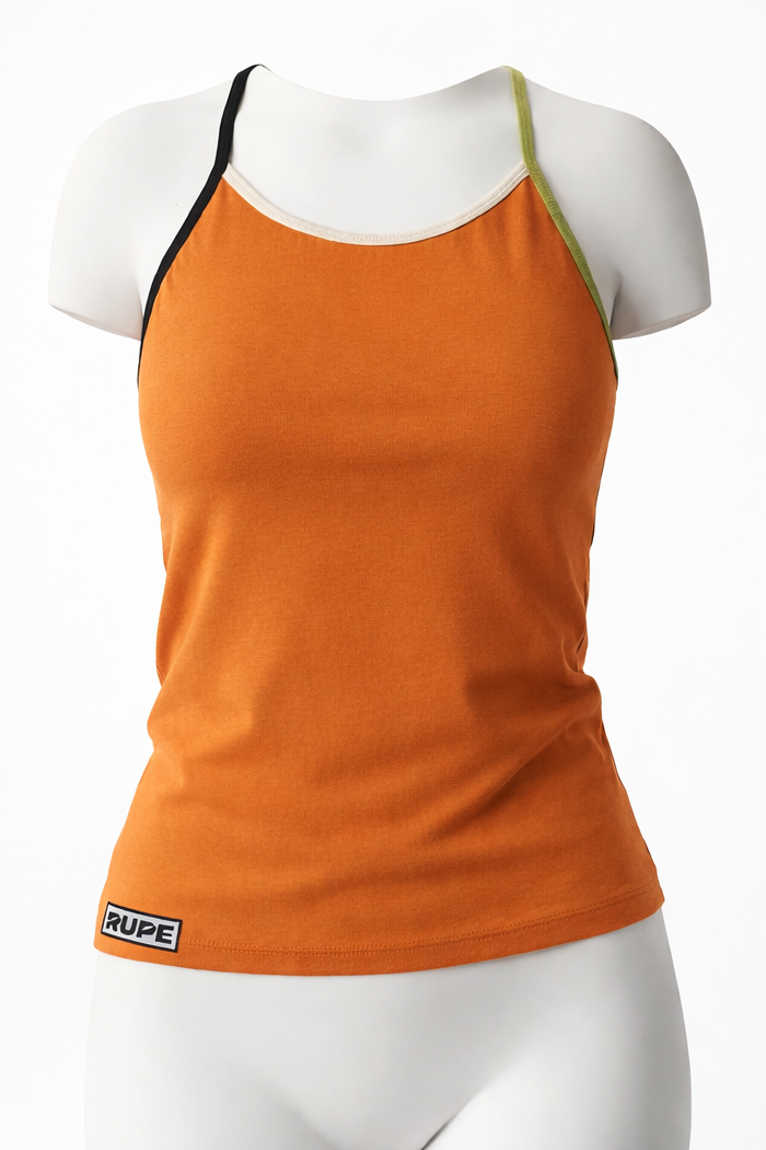 canottiera cotone rupe arancione front