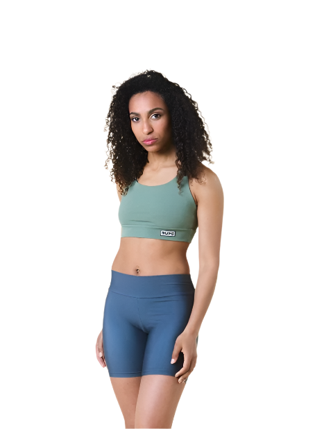 Women's technical leggings – teal mountain pattern