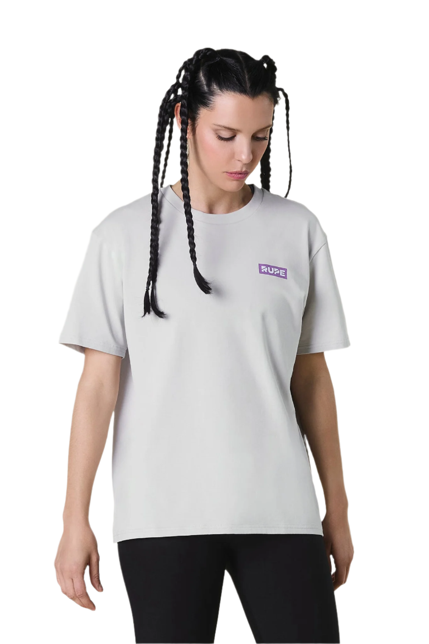 T-Shirt in cotone da donna - Light Grey Lilla