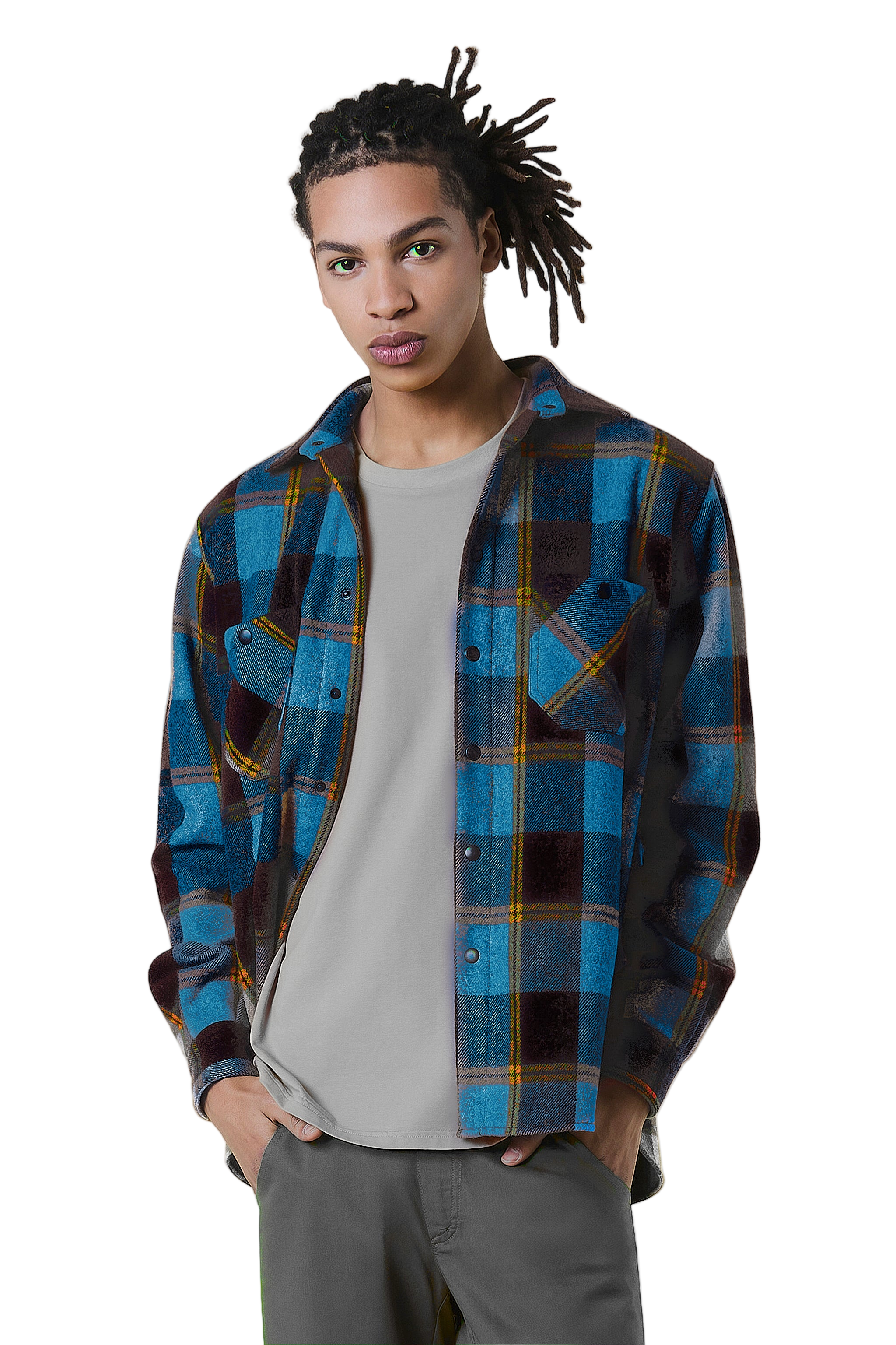 Camicione in Flanella di Lana a Quadri