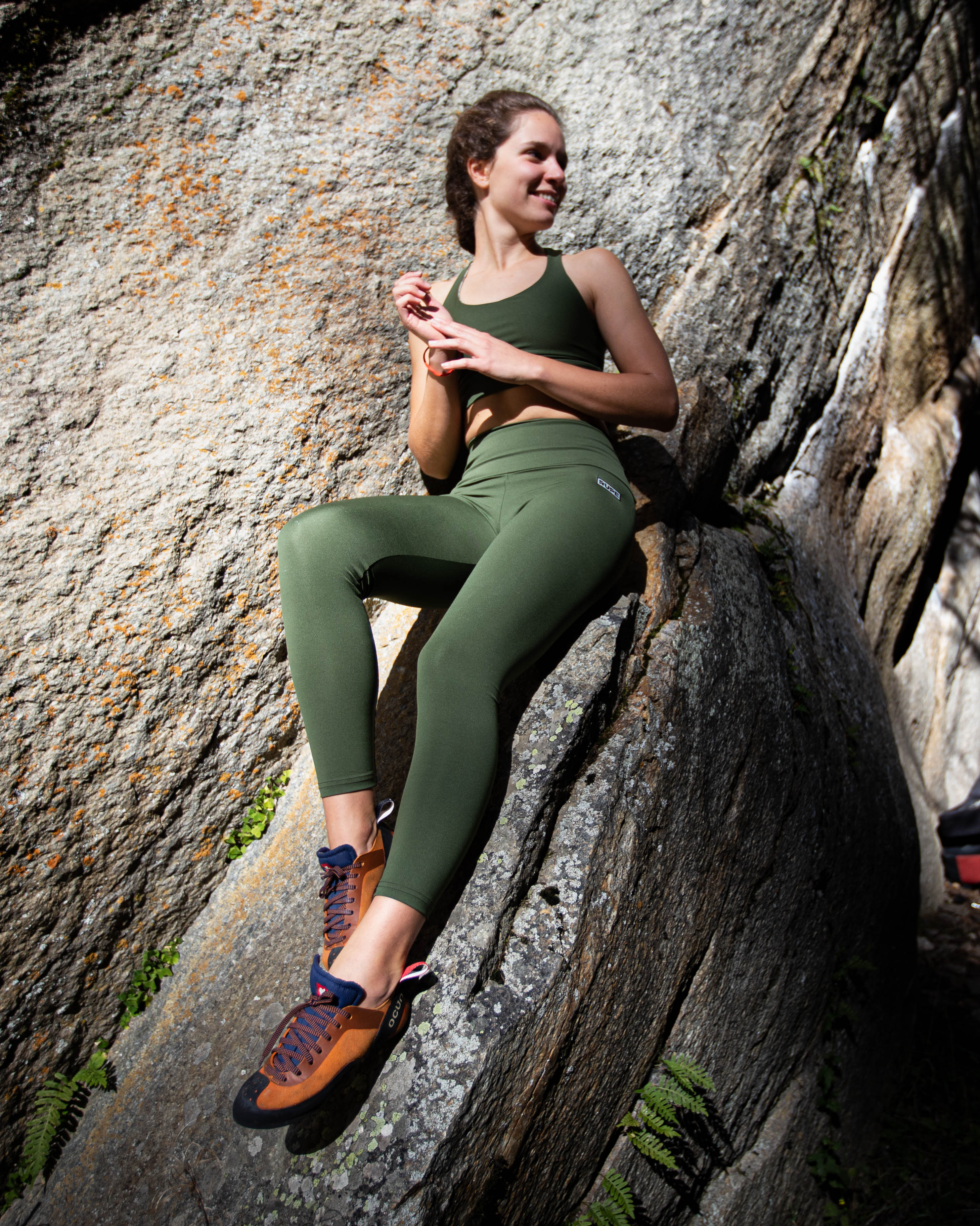Pantalone arrampicata ANDE Ocra donna realizzato a mano – Rupe Clothing