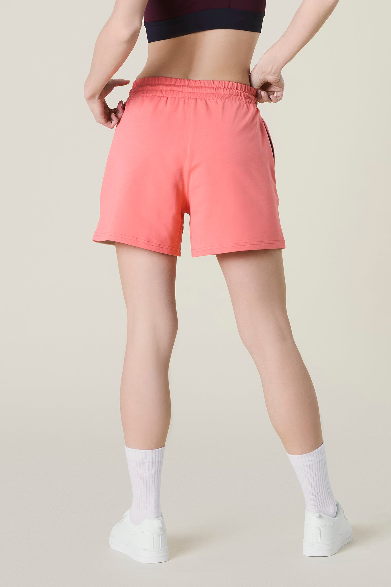 Two Color Women's Shorts - Light Sand Peach