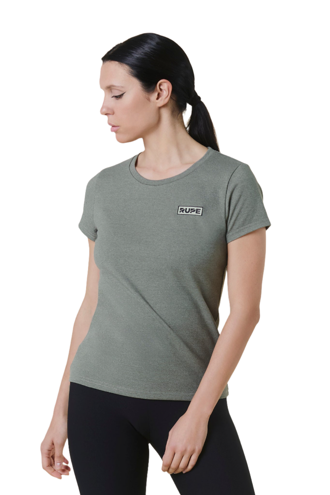 T-shirt Pierre Ponce Vert Olive - Femme