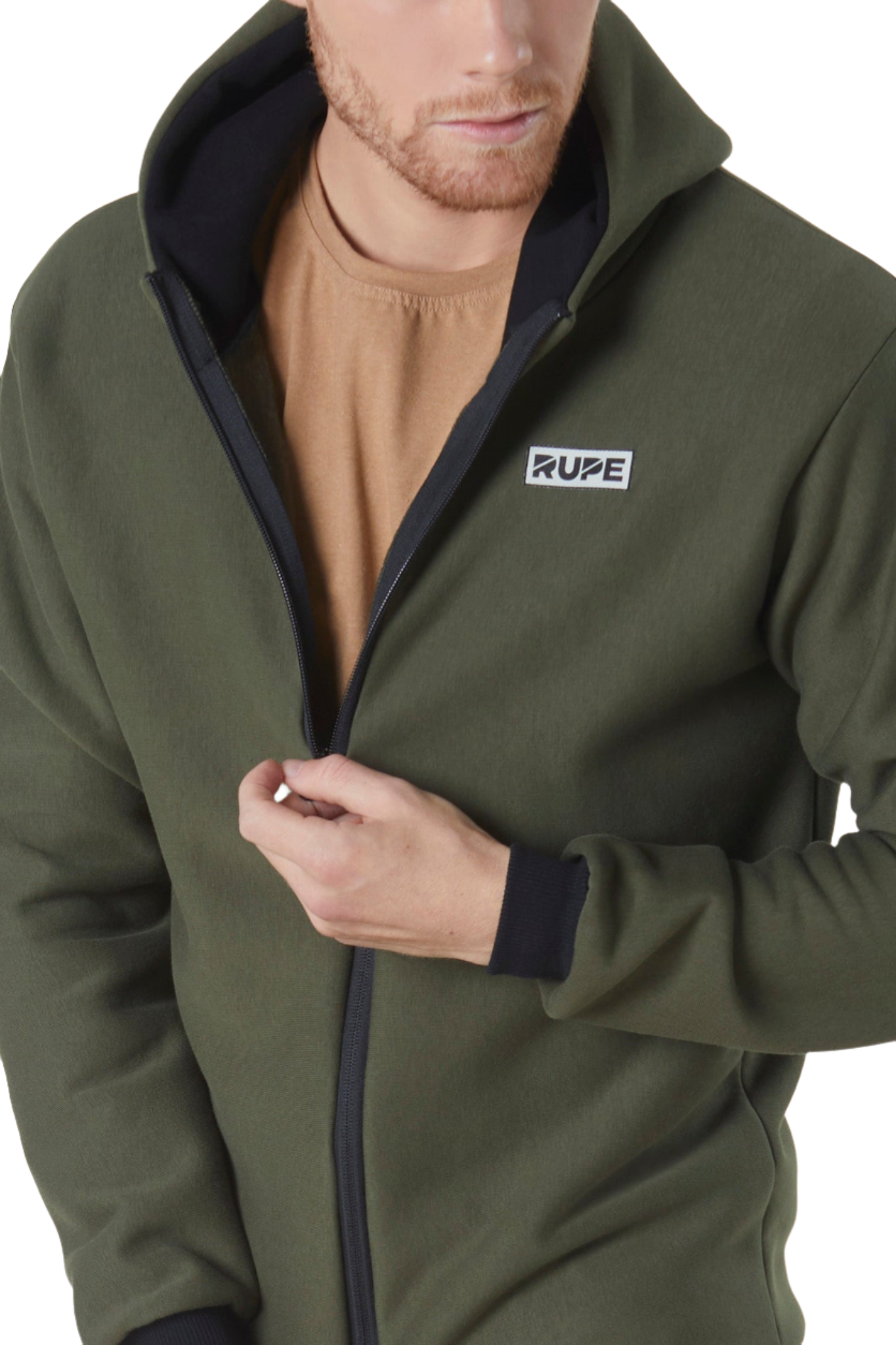 Sweat à capuche zippé - Homme - Vert Militaire 